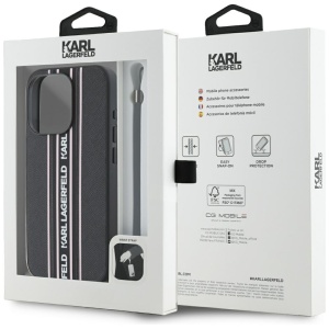 Husa pentru iPhone 15 Pro - Karl Lagerfeld Saffiano Athleisure Stripes Cord (KLHCP15LPAMSCNSP) - Pink - Img 8