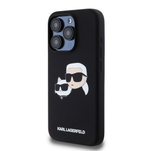 Husa pentru iPhone 15 Pro - Karl Lagerfeld Silicone MagSafe (KLHMP15LSKCHPPLK) - Karl&Choupette Head - Img 5