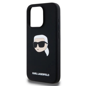Husa pentru iPhone 15 Pro - Karl Lagerfeld Silicone MagSafe (KLHMP15LSKHPPLK) - Karl`s Head - Img 3