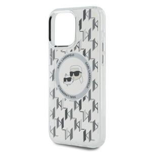 Husa pentru iPhone 15 Pro Max - Karl Lagerfeld IML MagSafe (KLHMP15XHMCKMHT) - Clear Monogram Karl&Choupette Head - Img 2