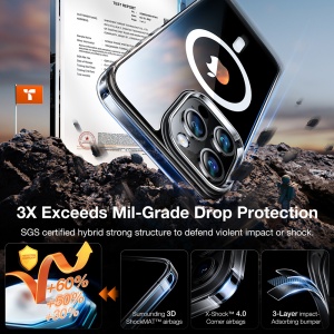 Husa pentru iPhone 15 Pro Max - Torras Diamond MagSafe Series - Clear - Img 3