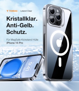 Husa pentru iPhone 15 Pro - Torras Lstand - Clear - Img 3