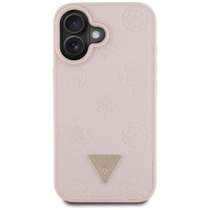 Husa pentru iPhone 16 - Guess Peony Grained Hot Stamp Triangle MagSafe (GUHMP16SPGBTMP) - Pink - Img 10