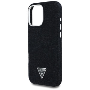Husa pentru iPhone 16 Pro - Guess Denim Triangle Logo MagSafe (GUHMP16LRJFWTLK) - Black - Img 9