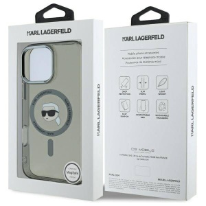 Husa pentru iPhone 16 Pro - Karl Lagerfeld IML MagSafe (KLHMP16LHLSKIK) - Metal Karl`s Head - Img 7
