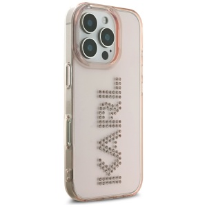 Husa pentru iPhone 16 Pro - Karl Lagerfeld IML Rhinestones (KLHCP16LHKLSTDCP) - Pink Logo - Img 2