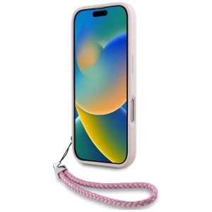 Husa pentru iPhone 16 Pro - Karl Lagerfeld Quilted Initial Logo & Chain Strap (KLHCP16LPSQSKLSMSP) - Pink - Img 6