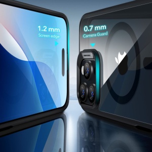 Husa pentru iPhone 16 Pro Max + Folie - ESR Classic Hybrid HaloLock - Clear / Black - Img 4