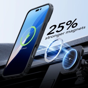 Husa pentru iPhone 16 Pro Max + Folie - ESR Classic Hybrid HaloLock Kickstand - Clear Black - Img 2