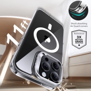 Husa pentru iPhone 16 Pro Max + Folie - ESR Classic Hybrid HaloLock Kickstand - Clear - Img 3