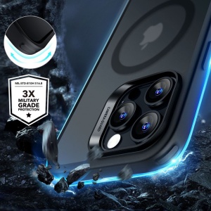 Husa pentru iPhone 16 Pro Max + Folie - ESR Classic Hybrid HaloLock - Frosted Black - Img 2