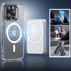 Husa pentru iPhone 16 Pro Max + Folie - ESR Classic Hybrid HaloLock - Frosted Clear - Img 2