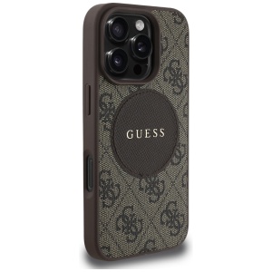 Husa pentru iPhone 16 Pro Max - Guess 4G Circle Classic Logo MagSafe (GUHMP16XP4PGRSGW) - Brown - Img 7