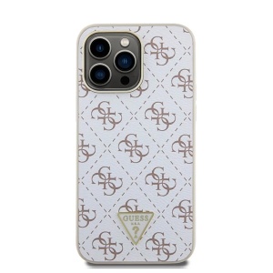 Husa pentru iPhone 16 Pro Max - Guess Hardcase 4G Triangle Metal Logo (GUHCP16XPG4GPH) - White - Img 2
