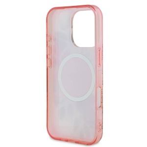 Husa pentru iPhone 16 Pro Max - Guess IML Flower & Tonal Circle MagSafe (GUHMP16XHFWBDCEP) - Pink - Img 6
