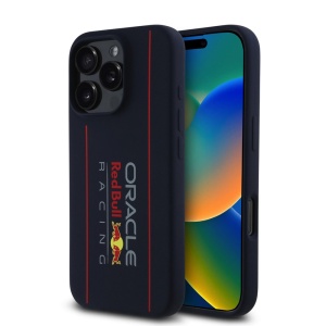 Husa pentru iPhone 16 Pro Max - Red Bull Racing Silicone Oversize Vertical Logo MagSafe (RBHMP16X24SIOLRV) - Navy - Img 1