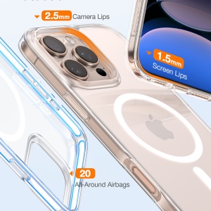 Husa pentru iPhone 16 Pro Max - Torras Diamond MagSafe Series - Clear - Img 4