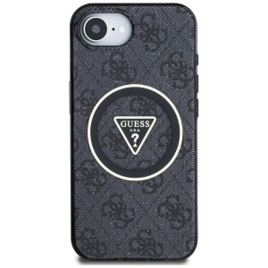 Husa pentru iPhone 16e - Guess IML Metal Glitter 4G Circle Triangle MagSafe (GUHMPSE4HG4PRTGK) - Black - Img 3