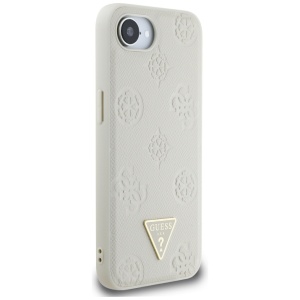 Husa pentru iPhone 16e - Guess Peony Grained Hot Stamp Triangle Logo MagSafe (GUHMPSE4PGBTME) - Beige - Img 6