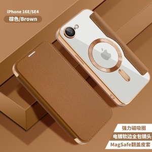 Husa pentru iPhone 16e - Techsuit SmartMag Book Case - Brown - Img 6