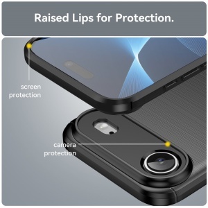 Husa pentru iPhone 17 Air - Techsuit Carbon Silicone - Black - Img 5