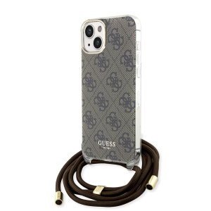 Husa pentru iPhone - Guess Crossbody Cord 4G Print (GUHCP15SHC4SEW) - Brown