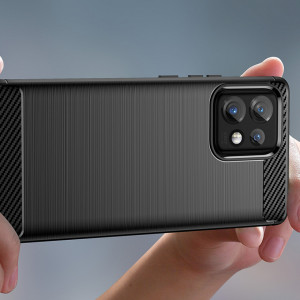 Husa pentru Motorola Edge 40 Pro - Techsuit Carbon Silicone - Black - Img 4