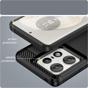 Husa pentru Motorola Edge 50 Ultra - Techsuit Carbon Silicone - Black - Img 4