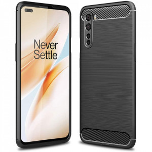 Husa pentru OnePlus Nord 5G - Techsuit Carbon Silicone - Black - Img 1