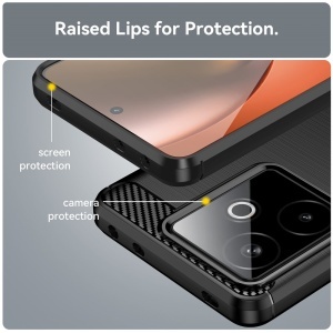 Husa pentru Realme GT 7 - Techsuit Carbon Silicone - Black - Img 3