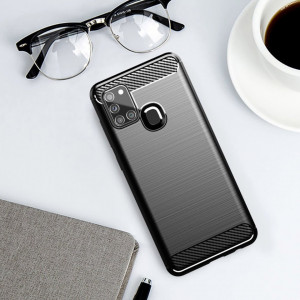 Husa pentru Samsung Galaxy A21s - Techsuit Carbon Silicone - Black - Img 6