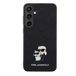 Husa pentru Samsung Galaxy S24 Plus - Karl Lagerfeld Saffiano (KLHCS24MPSAKCMPK) - Karl&Choupette Metal Pin - Img 2