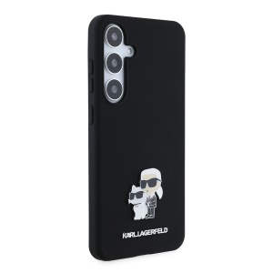 Husa pentru Samsung Galaxy S24 Plus - Karl Lagerfeld Silicone (KLHCS24MSMHKCNPK) - Karl&Choupette Metal Pin - Img 3