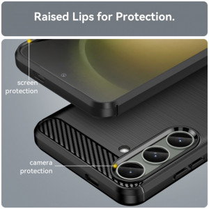 Husa pentru Samsung Galaxy S24 Plus - Techsuit Carbon Silicone - Black - Img 5
