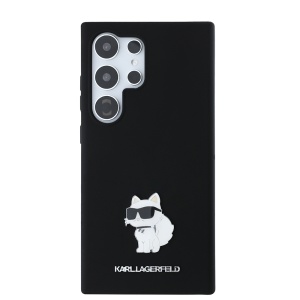 Husa pentru Samsung Galaxy S24 Ultra - Karl Lagerfeld Silicone (KLHCS24LSMHCNPK) - Choupette Metal Pin - Img 3