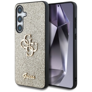 Husa pentru Samsung Galaxy S25 Plus - Guess Glitter Script Big 4G Logo (GUHCS25MHG4SGD) - Gold