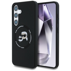 Husa pentru Samsung Galaxy S25 Plus - Karl Lagerfeld Silicone Double Heads (KLHMS25MSKCHTCK) - Black - Img 1
