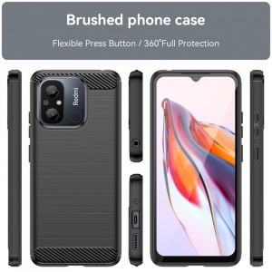 Husa pentru Xiaomi Redmi 12C - Techsuit Carbon Silicone - Black - Img 3