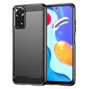 Husa pentru Xiaomi Redmi Note 11 / Note 11S - Techsuit Carbon Silicone - Black - Img 1