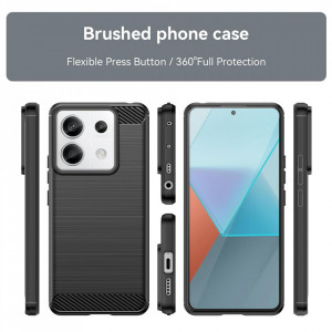 Husa pentru Xiaomi Redmi Note 13 Pro 5G / Poco X6 - Techsuit Carbon Silicone - Black - Img 2