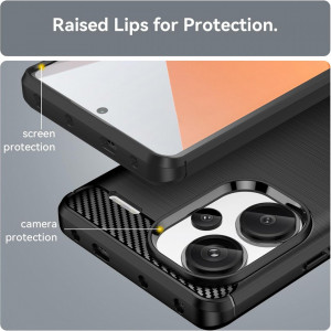 Husa pentru Xiaomi Redmi Note 13 Pro+ 5G - Techsuit Carbon Silicone - Black - Img 6