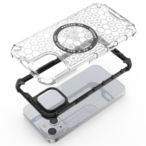 Husa transparenta pentru iPhone 13 - Techsuit HoneyComb Shield MagSafe - Lime Green - Img 6