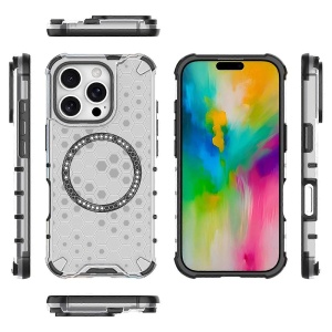 Husa transparenta pentru iPhone 16 Pro Max - Techsuit HoneyComb Shield MagSafe - White - Img 5