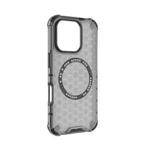 Husa transparenta pentru iPhone 16 Pro - Techsuit HoneyComb Shield MagSafe - Black - Img 3
