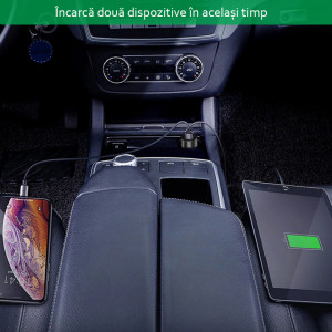 Incarcator Auto 2x USB 18W, 3.4A - Yesido (Y31) - Black - Img 5
