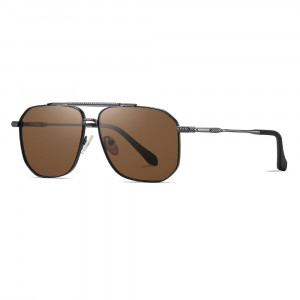 Ochelari de Soare, Barbati - Techsuit (8538) - Gun Color / Brown - Img 1