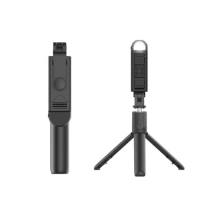 Selfie Stick cu Telecomanda si Lumina LED, 105cm - Techsuit (S05-S) - Black - Img 1