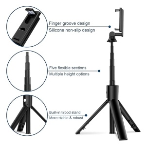 Selfie Stick cu Telecomanda, Tripod - Techsuit (K22) - Black - Img 3