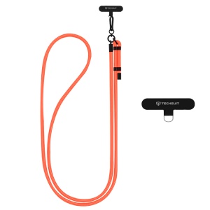 Snur pentru Telefon, Carabina, Nailon Impletit, Durabil, Ajustabil, Universal - Techsuit Rope Crossbody Strap (RCS1-81) - Sunset Orange