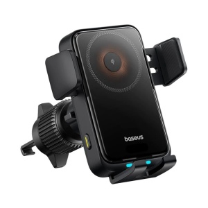 Suport de Telefon cu Incarcare Wireless, 15W, LED - Baseus Wisdom Pro (C40381501123-00) - Black